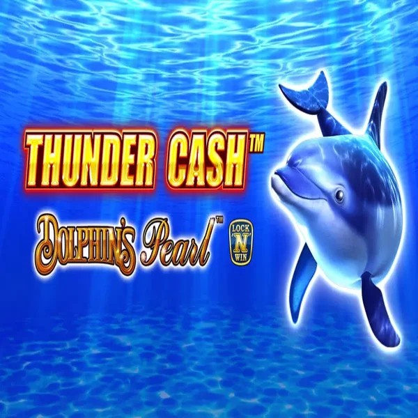Thunder Cash Dolphins Pearl slot logo by Novomatic at WildHub Casino
